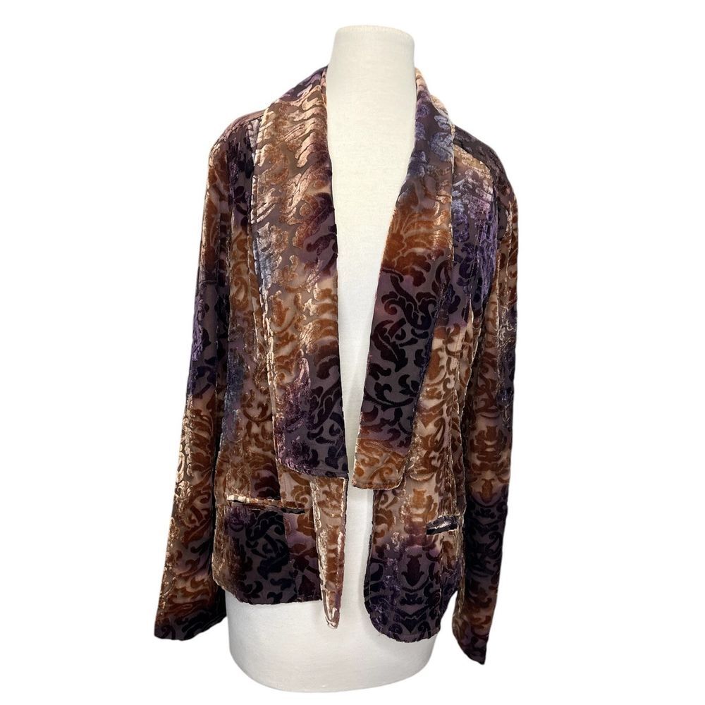 Sundance Velvet Burnout Blazer in Brown and Purple